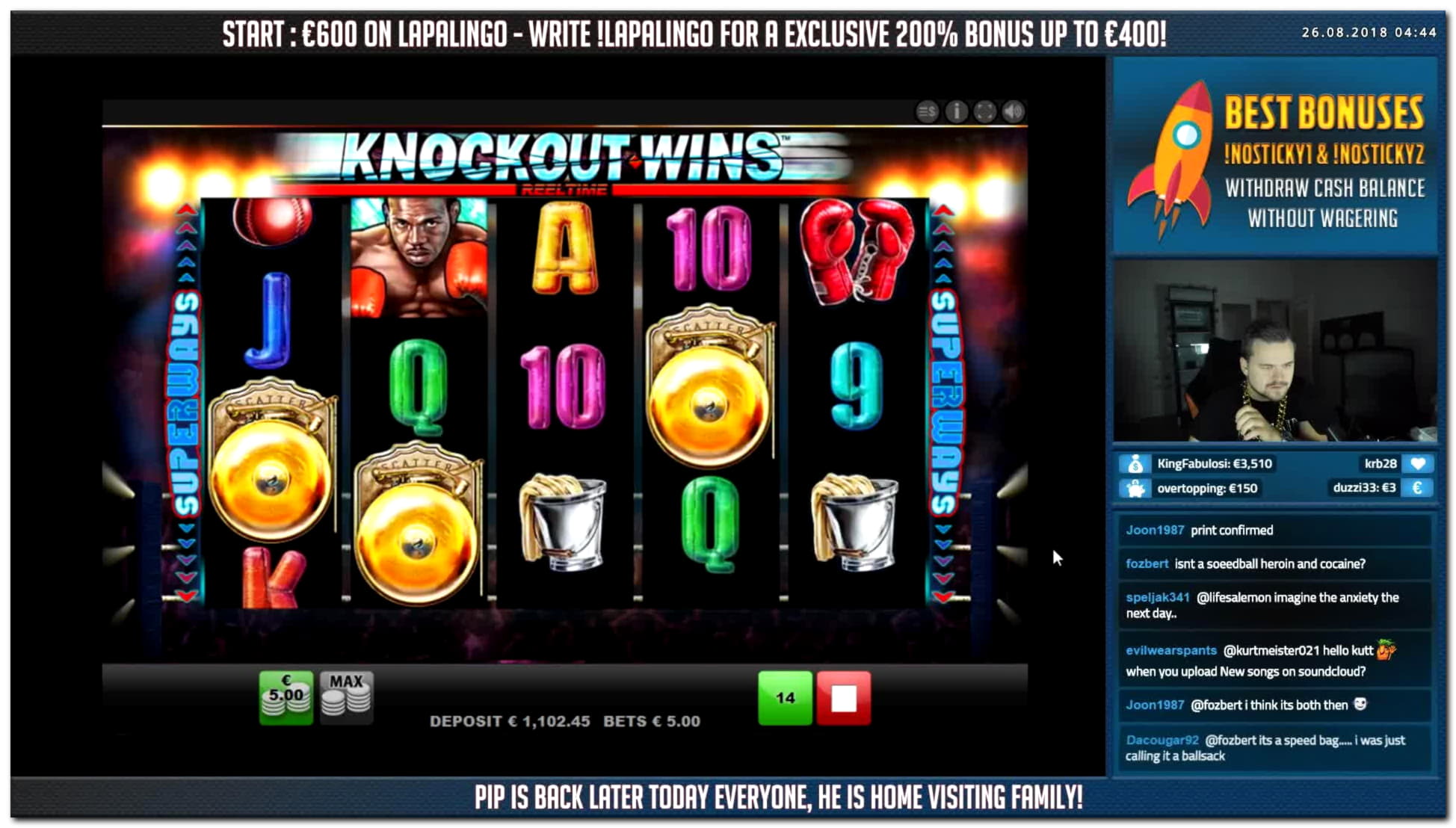 385% First Deposit Bonus at bWin Casino