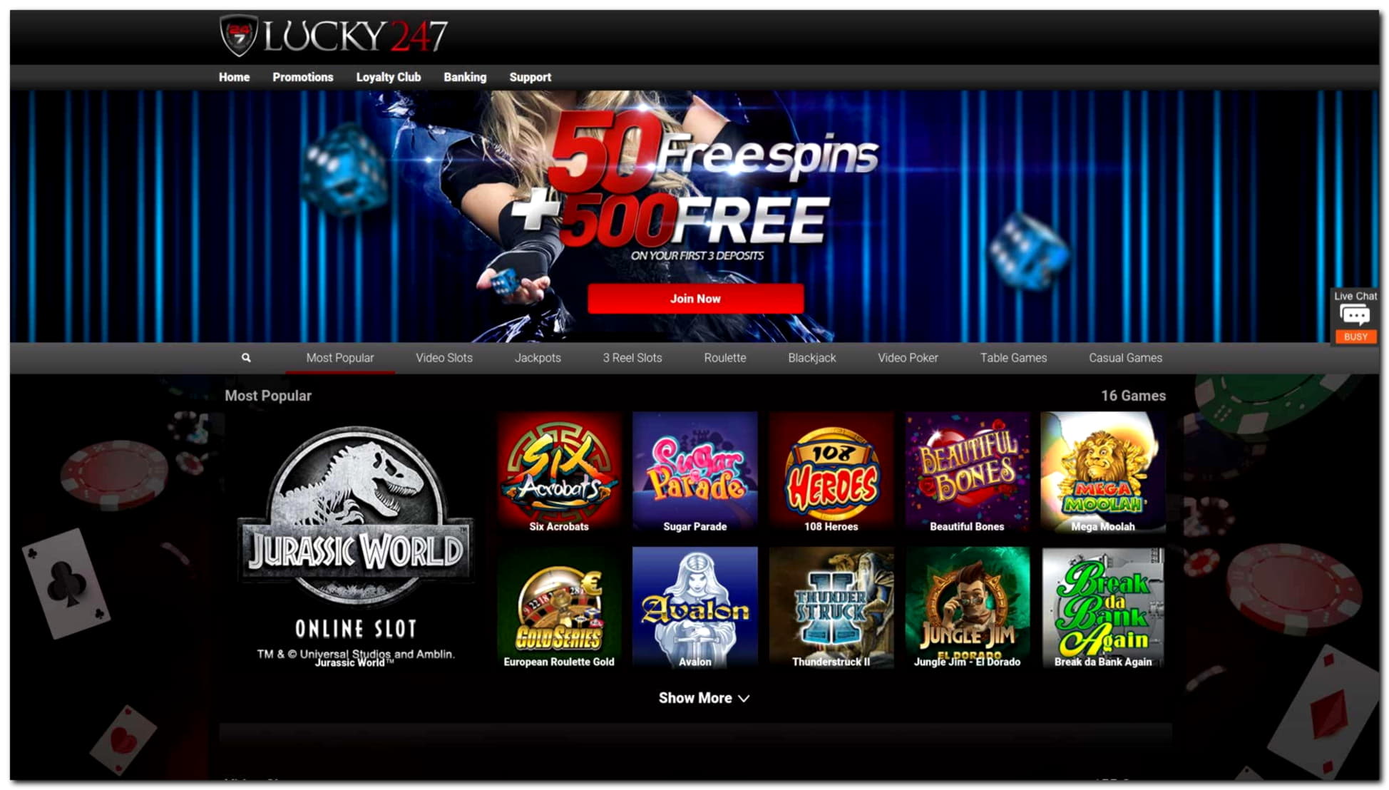 45% Signup casino bonus at 888 Casino