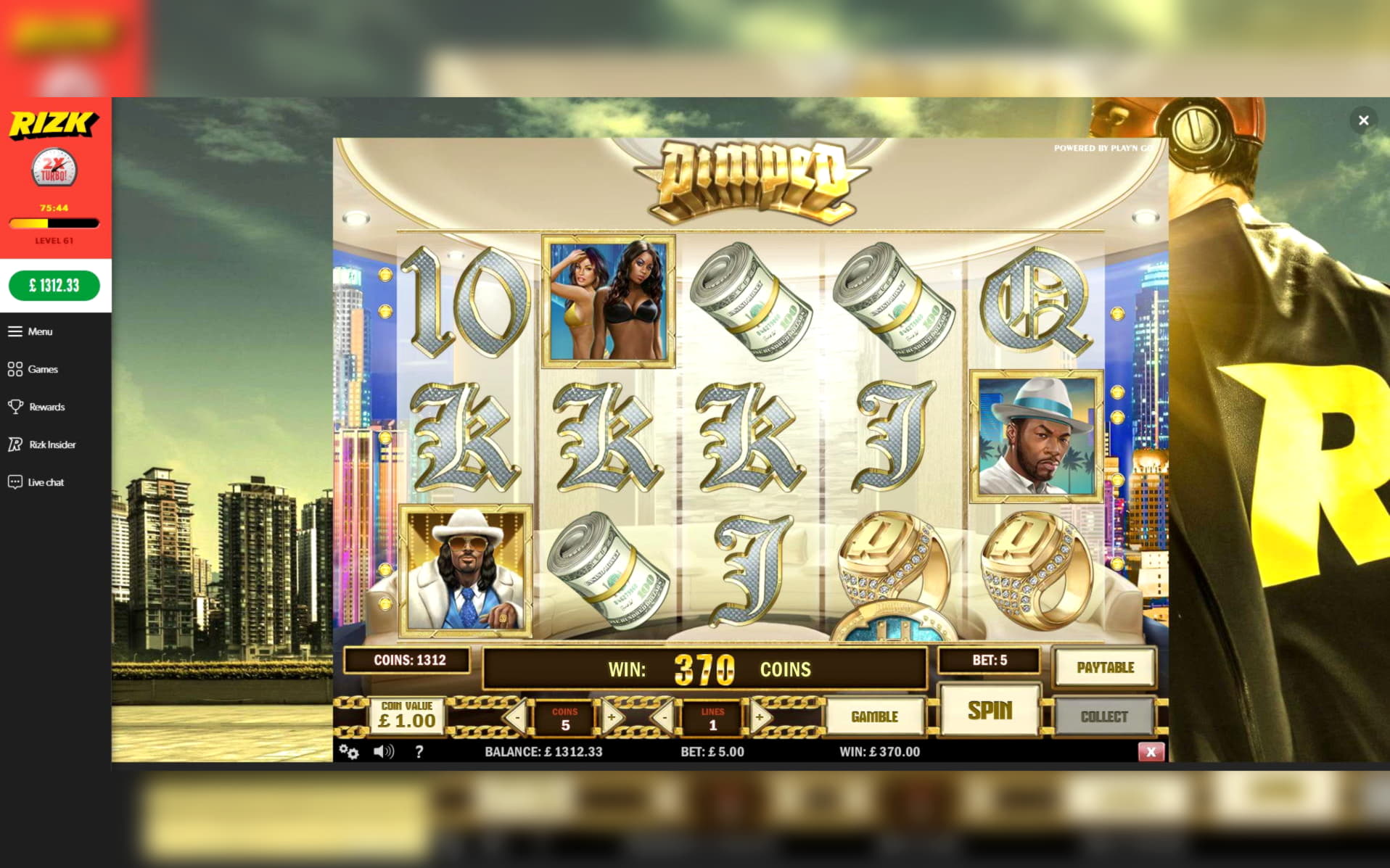 565% First deposit bonus at Slots Million Casino