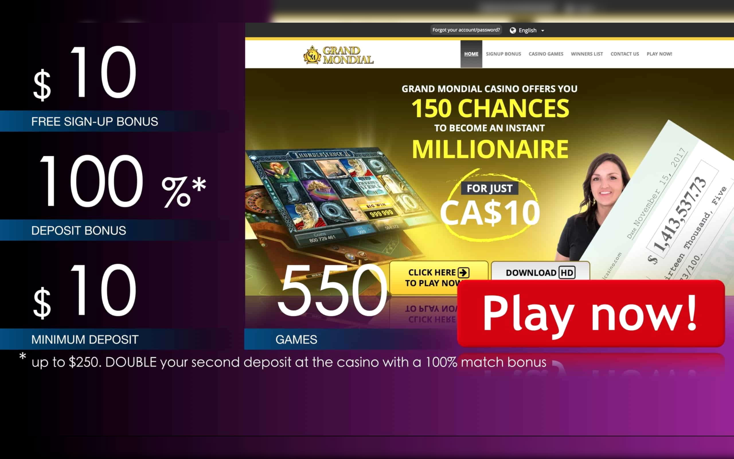 295 Free spins casino at 777 Casino