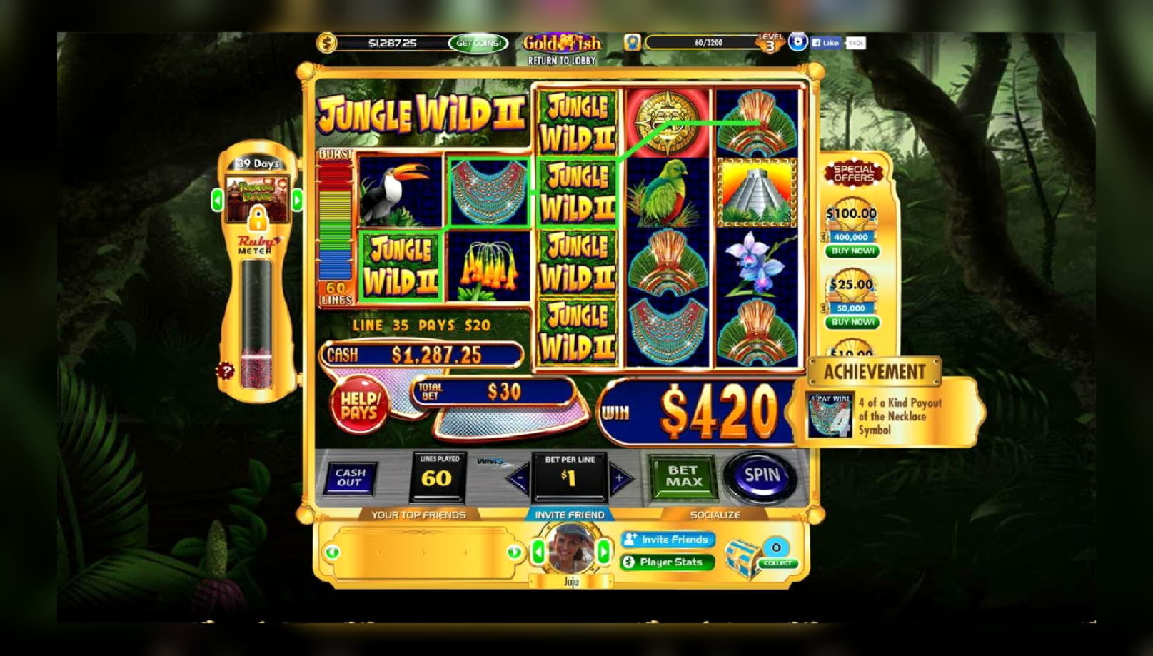 45 Free spins no deposit at Gamebookers Casino