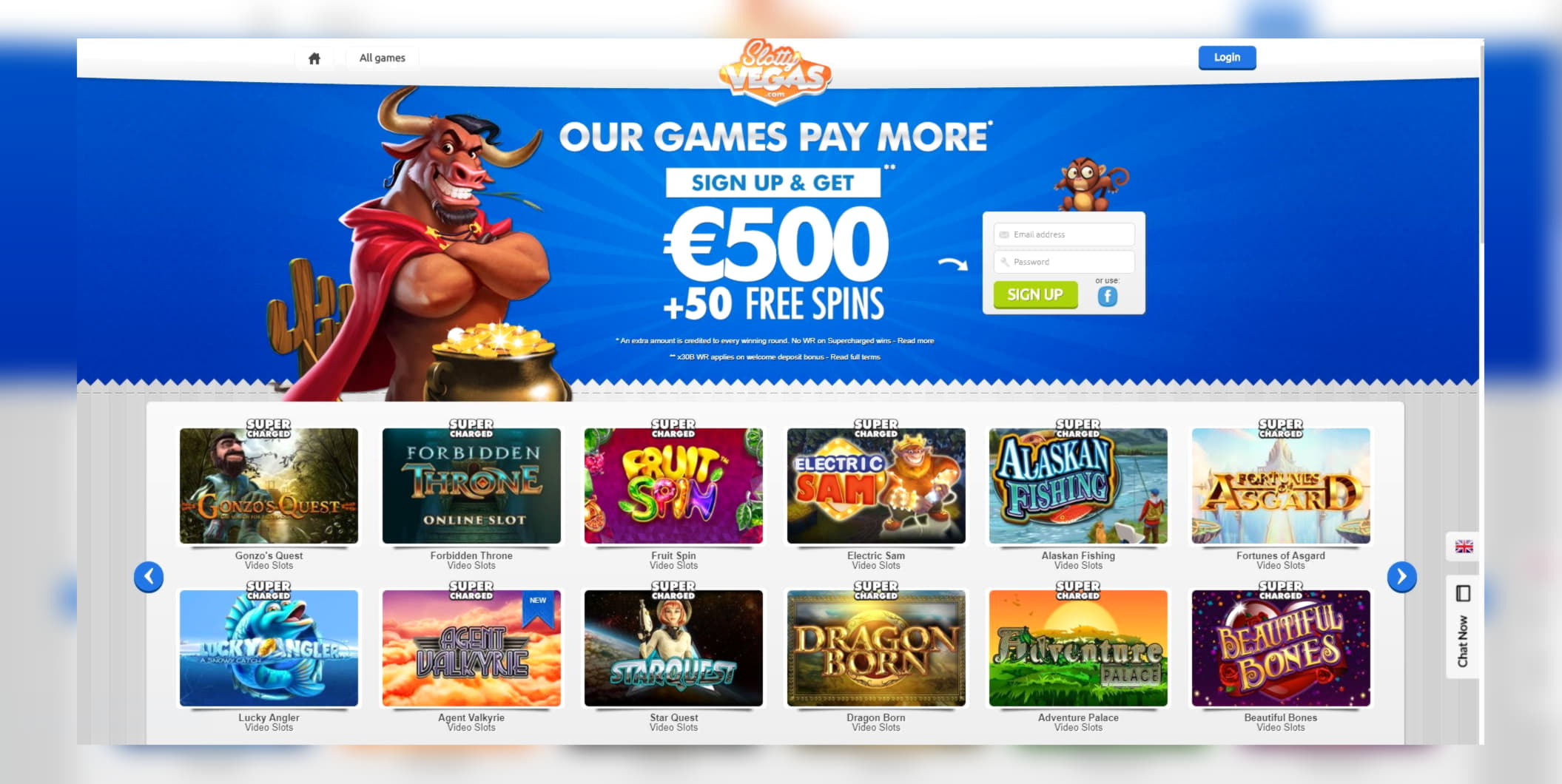 100% Casino Welcome Bonus at Betway Casino