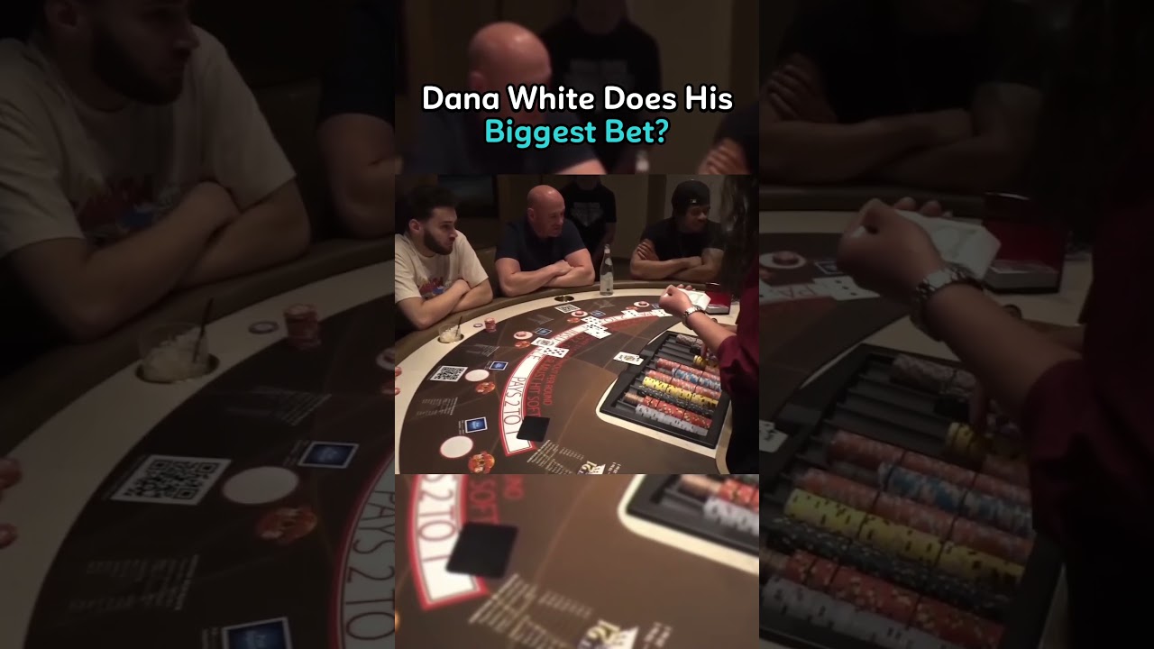 Dana White Does His Biggest Bet On Blackjack! #danawhite #adinross #blackjack #gambling #Norwegian Casino