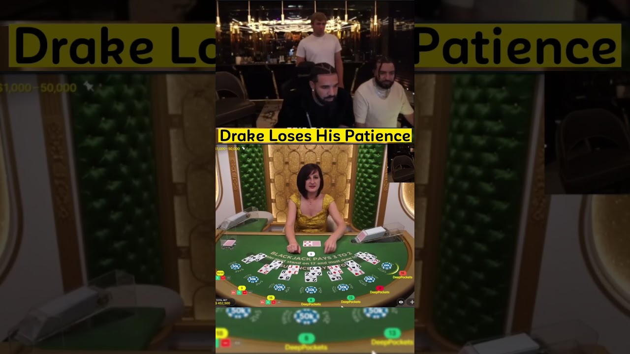 Drake Loses His Patience When Playing Blackjack! #drake #gambling #blackjack #Norwegian Casino