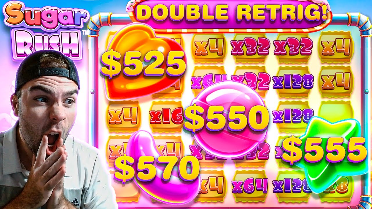 MY SUGAR RUSH DOUBLE RETRIGGER FINALLY GOES CRAZY!