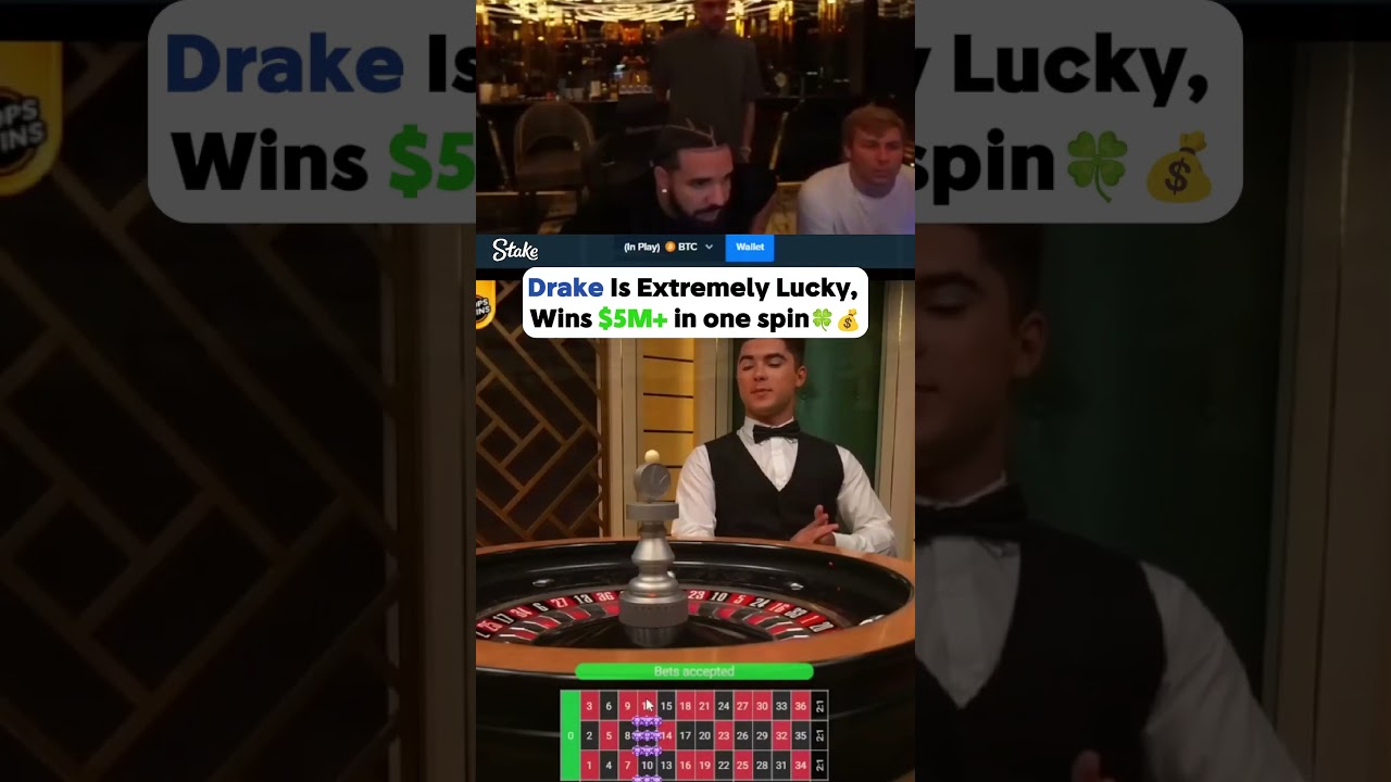 Drake Gets Extremely Lucky, Wins $5.5M In One Spin??#stake #Norwegian Casino Online #drake #roulette #shorts #small